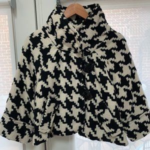 Cropped Houndstooth Coat